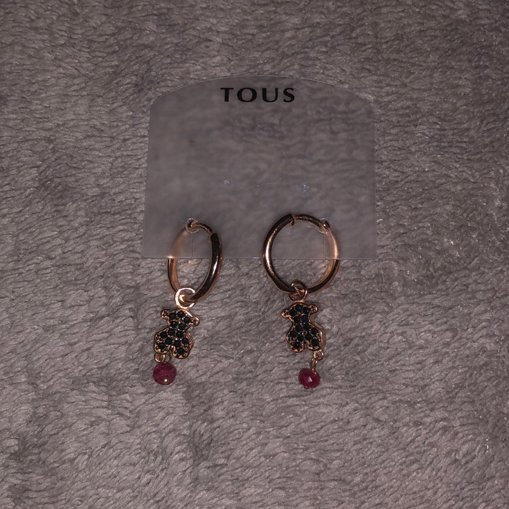 Tous Rose Silver Vermeil Earrings with Tous Bear